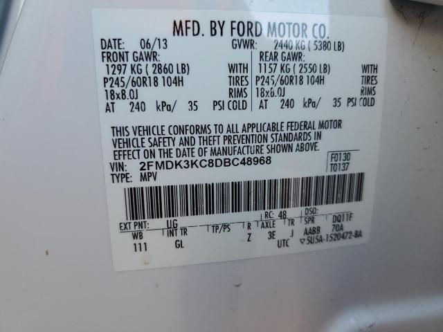 2013 FORD EDGE LIMIT - 2FMDK3KC8DBC48968