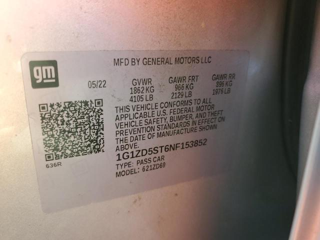 2022 CHEVROLET MALIBU LT - 1G1ZD5ST6NF153852