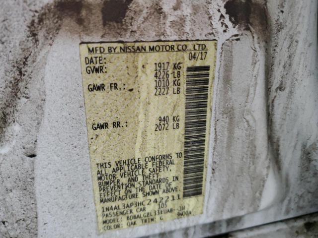 2017 NISSAN ALTIMA 2.5 1N4AL3AP3HC242211