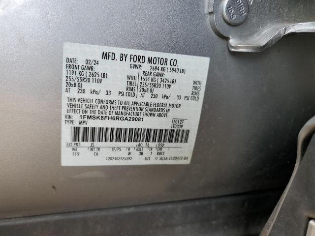 2024 FORD EXPLORER L 1FMSK8FH6RGA29081