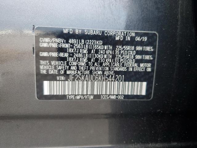 2019 SUBARU FORESTER L JF2SKAUC6KH544201