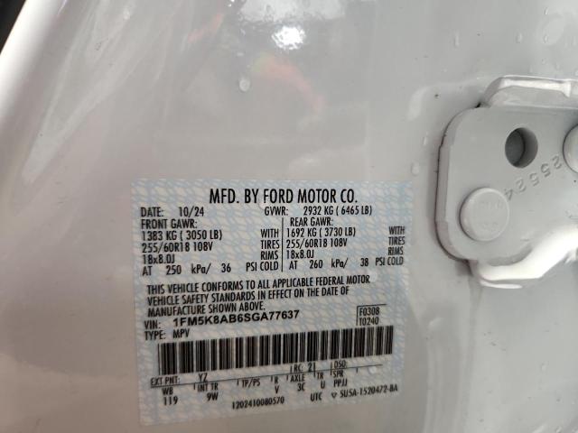 2025 FORD EXPLORER P 1FM5K8AB6SGA77637