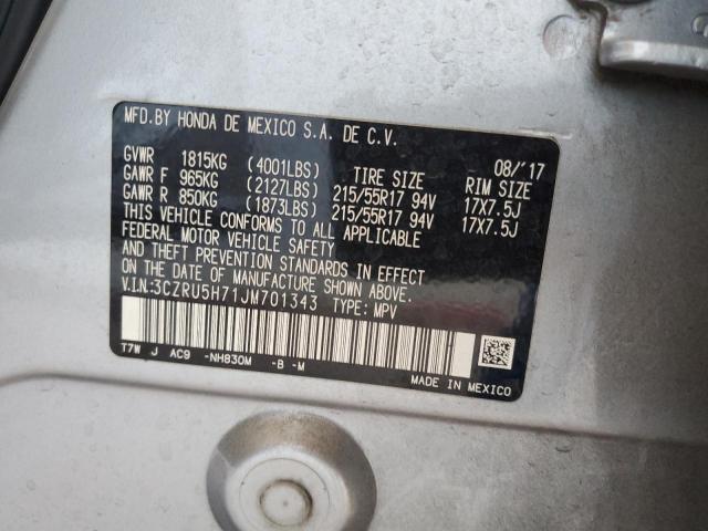 2018 HONDA HR-V EXL 3CZRU5H71JM701343