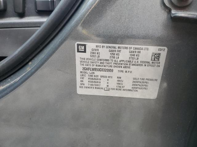 2012 GMC TERRAIN SLT - 2GKFLWE50C6320959