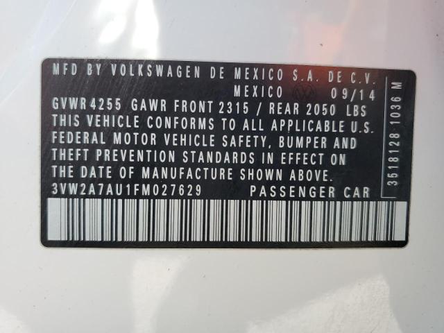 2015 VOLKSWAGEN GOLF TDI 3VW2A7AU1FM027629