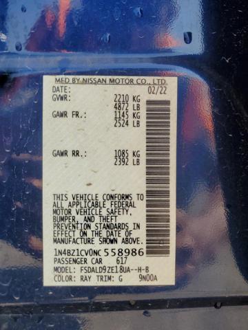 2022 NISSAN LEAF SV PL 1N4BZ1CV0NC558986