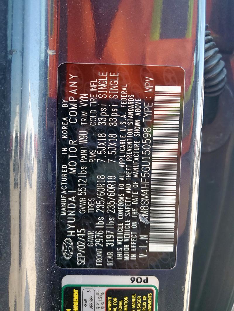 2016 HYUNDAI SANTA FE S KM8SM4HF5GU150598