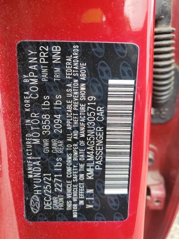 2022 HYUNDAI ELANTRA SEL - KMHLM4AG5NU305719