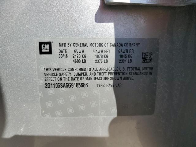 2016 CHEVROLET IMPALA LT 2G1105SA6G9185686