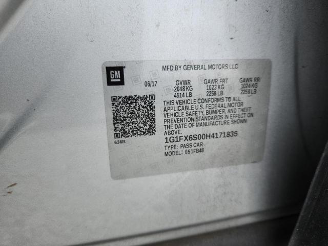 2017 CHEVROLET BOLT EV PR 1G1FX6S00H4171835