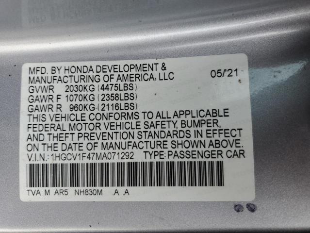 2021 HONDA ACCORD SPO - 1HGCV1F47MA071292