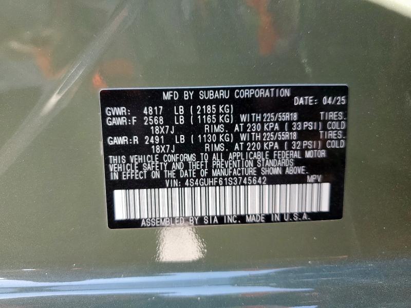 2025 SUBARU CROSSTREK - 4S4GUHF61S3745642