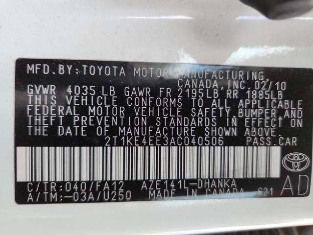2010 TOYOTA COROLLA MATRIX S - 2T1KE4EE3AC040506