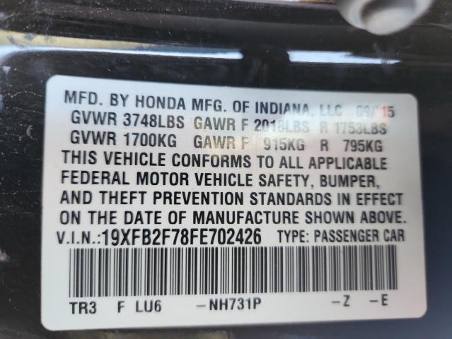 2015 HONDA CIVIC SE - 19XFB2F78FE702426