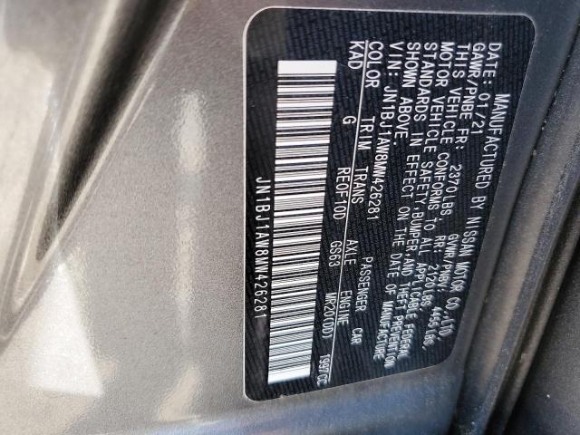 2021 NISSAN ROGUE SPORT S JN1BJ1AW8MW426281