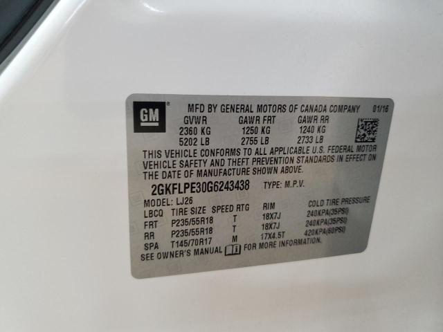 2016 GMC TERRAIN SL 2GKFLPE30G6243438
