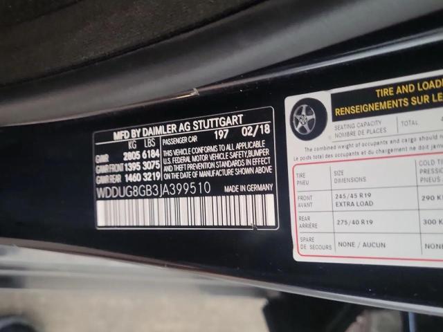 2018 MERCEDES-BENZ S 560 4MAT WDDUG8GB3JA399510