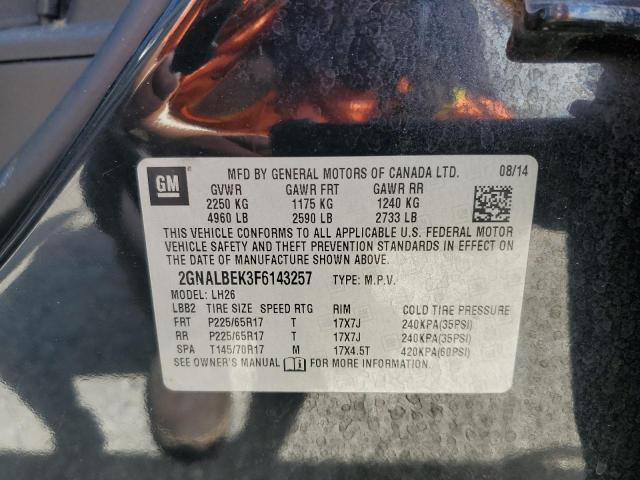 2015 CHEVROLET EQUINOX LT 2GNALBEK3F6143257