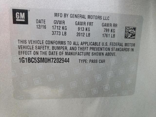 2017 CHEVROLET CRUZE LS 1G1BC5SM0H7202944