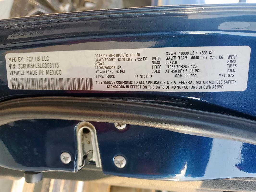 2020 RAM 2500 LARAM 3C6UR5FL8LG309115