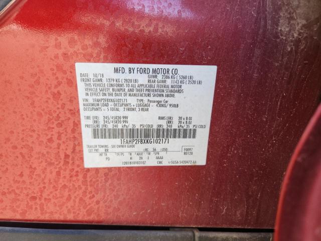 2019 FORD TAURUS LIMITED 1FAHP2F8XKG102171