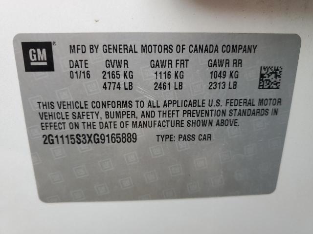 2016 CHEVROLET IMPALA LT 2G1115S3XG9165889
