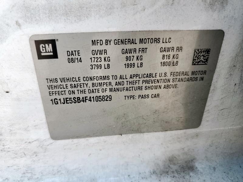 2015 CHEVROLET SONIC LTZ 1G1JE5SB4F4105829