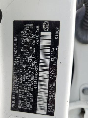 2019 TOYOTA CAMRY L 4T1B11HK4KU715632