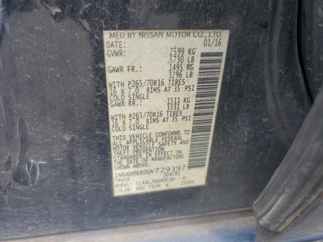 2016 NISSAN FRONTIER S 1N6AD0ER0GN729397