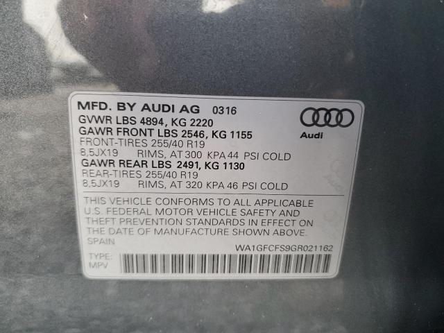 2016 AUDI Q3 PRESTIG WA1GFCFS9GR021162