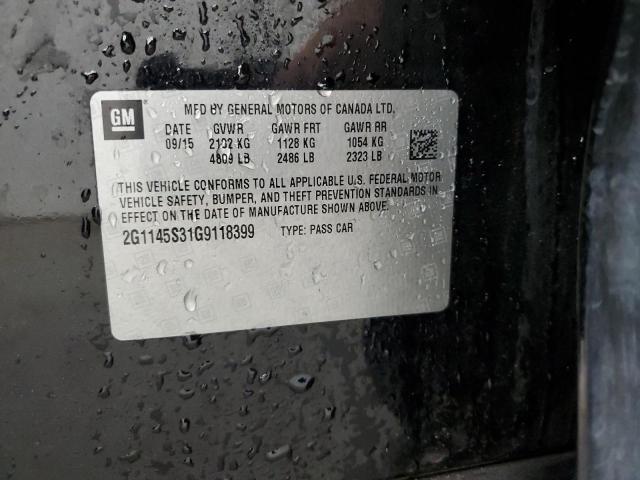 2016 CHEVROLET IMPALA LTZ 2G1145S31G9118399