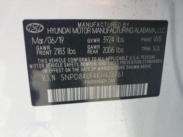 2019 HYUNDAI ELANTRA SE 5NPD84LF4KH476761
