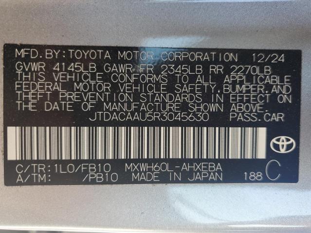 2024 TOYOTA PRIUS LE JTDACAAU5R3045630
