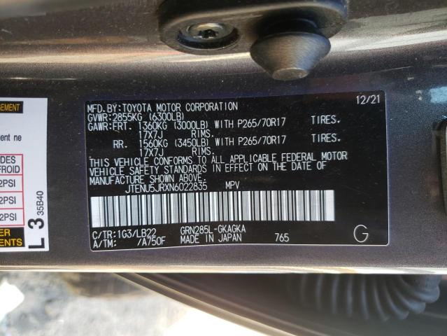 2022 TOYOTA 4RUNNER SR JTENU5JRXN6022835