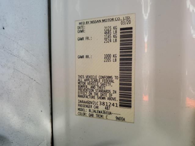 2020 NISSAN MAXIMA SL - 1N4AA6DV2LC381241