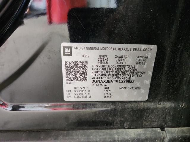 2019 CHEVROLET EQUINOX LT 3GNAXJEV4KL339982