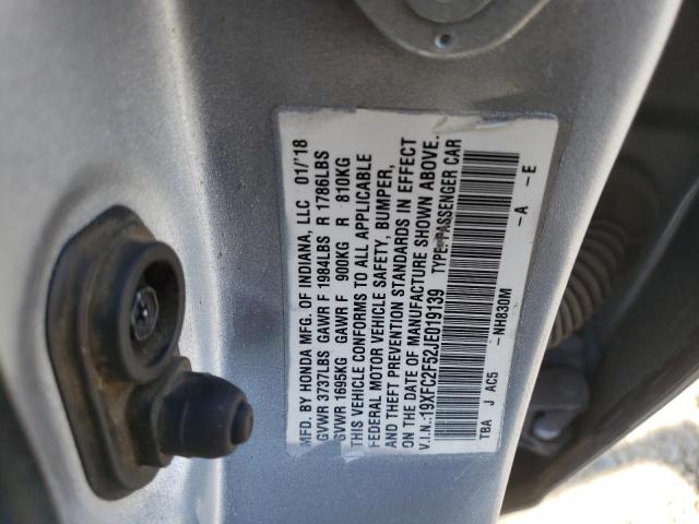2018 HONDA CIVIC LX - 19XFC2F52JE019139