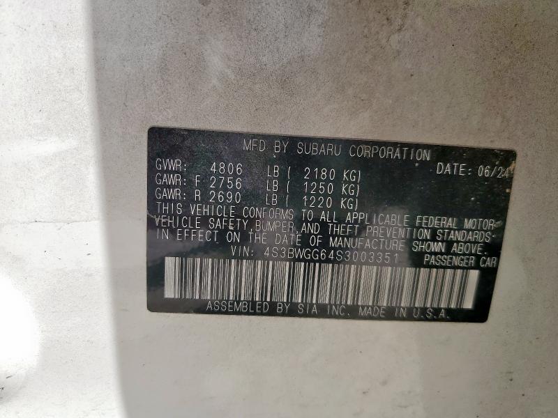 2025 SUBARU LEGACY SPO 4S3BWGG64S3003351