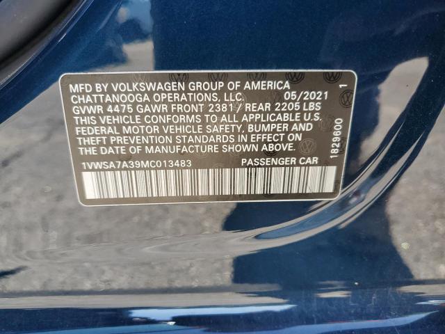 2021 VOLKSWAGEN PASSAT SE #3286810228