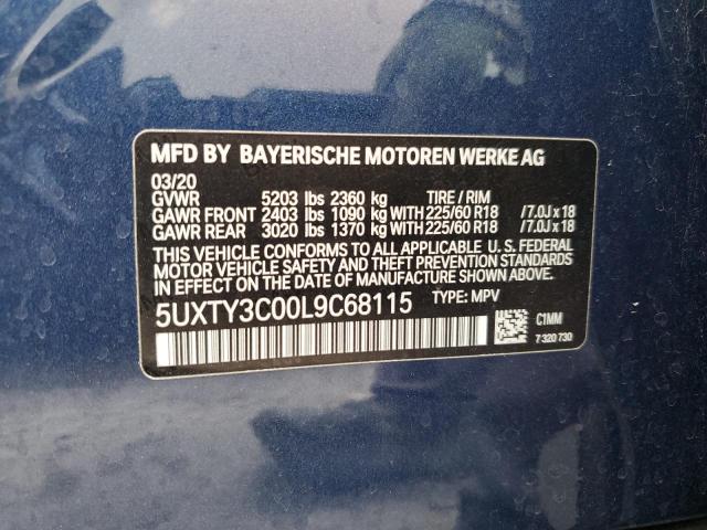 2020 BMW X3 SDRIVE3 5UXTY3C00L9C68115