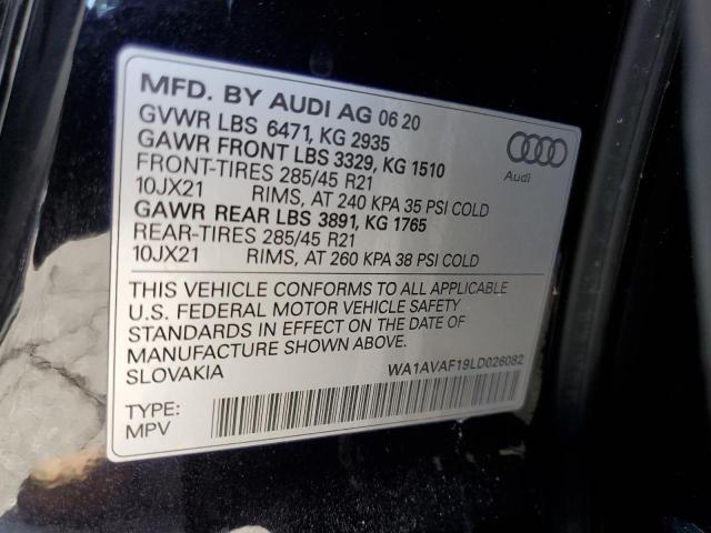 2020 AUDI Q8 PREMIUM WA1AVAF19LD026082