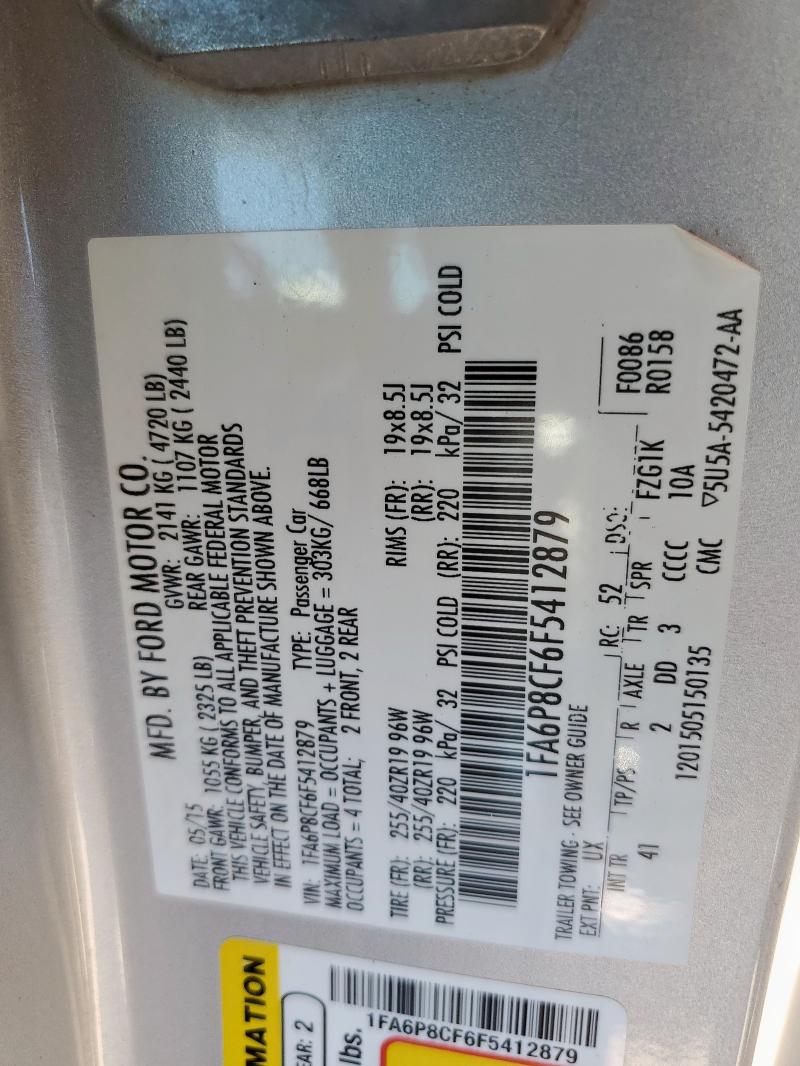 2015 FORD MUSTANG GT - 1FA6P8CF6F5412879