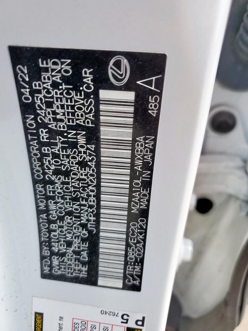 2022 LEXUS UX 200 BASE JTHP3JBH0N2054374