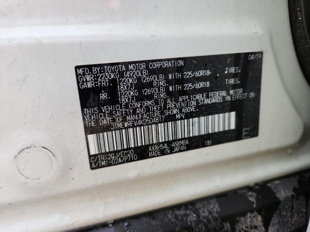 2019 TOYOTA RAV4 XSE - JTMEWRFV4KD504817
