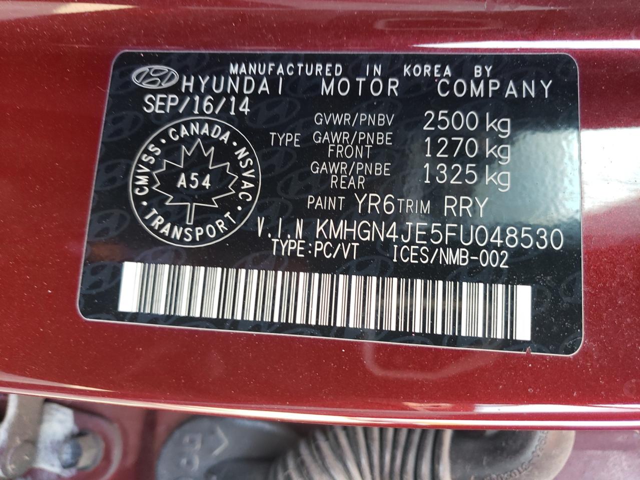 HYUNDAI GENESIS 3.8L