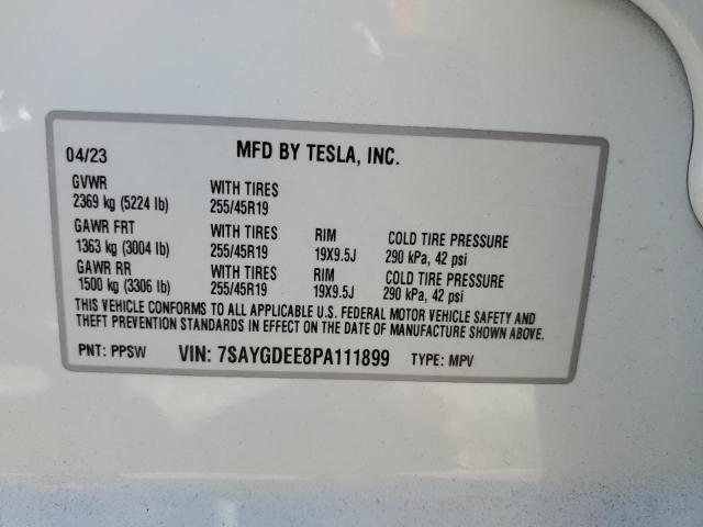 2023 TESLA MODEL Y 7SAYGDEE8PA111899