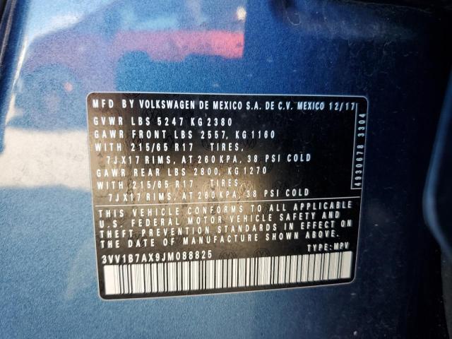 2018 VOLKSWAGEN TIGUAN S - 3VV1B7AX9JM088825