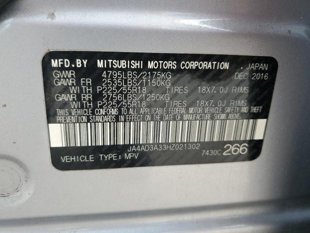 2017 MITSUBISHI OUTLANDER JA4AD3A33HZ021302