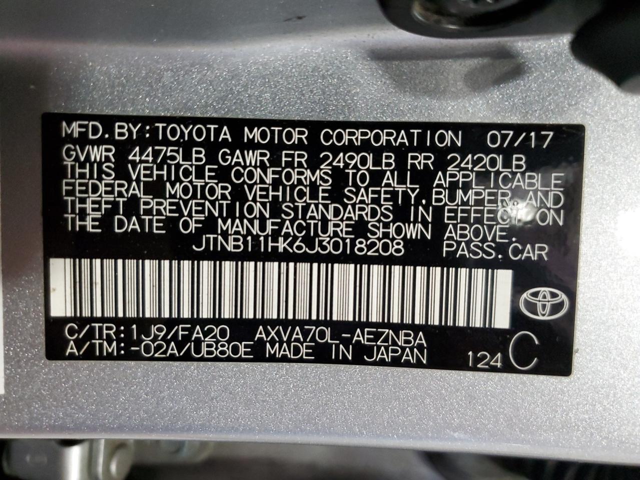TOYOTA CAMRY L