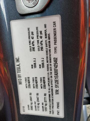 2019 TESLA MODEL 3 5YJ3E1EAXKF425462